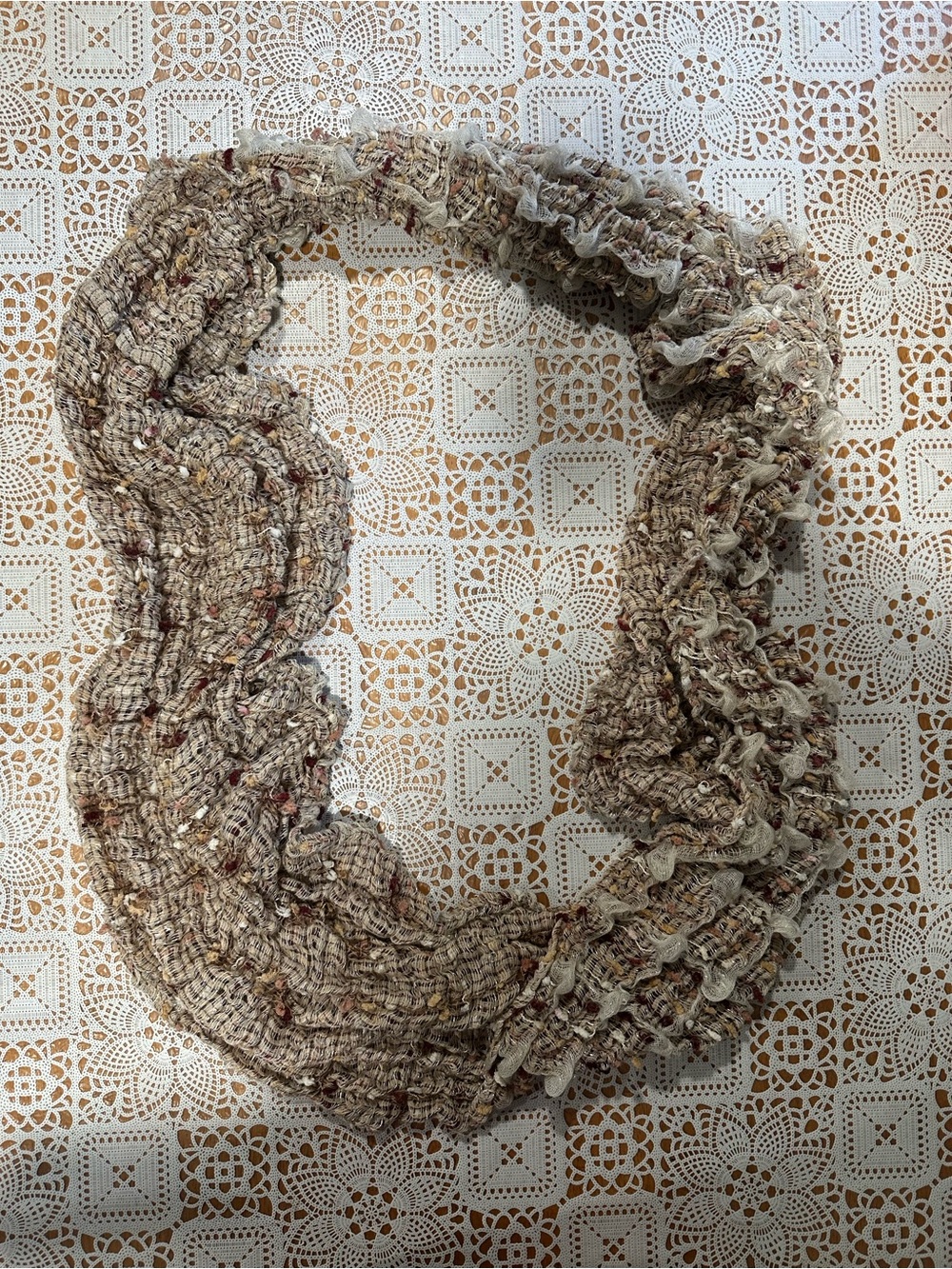 Simply Vera Wang Beige Textured Loop Infinity Scarf One Size